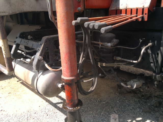 ขายรถ 10 ล้อ เพลาเดียว กระบะเหล็กคอกสูง ติดตั้ง เฮี๊ยบมือขยุ้ม  5 ตัน HINO FM รถสวย พร้อมใช้