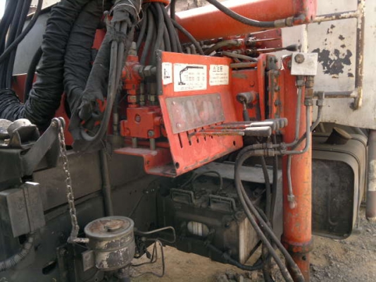 ขายรถ 10 ล้อ เพลาเดียว กระบะเหล็กคอกสูง ติดตั้ง เฮี๊ยบมือขยุ้ม  5 ตัน HINO FM รถสวย พร้อมใช้