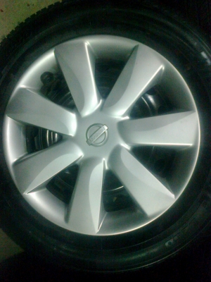 ล้อกระทะเหล็กพร้อมฝาครอบและยางปี 12 4รู100 4วง 6000 บาท (ใส่รถสามห่วงได้ ,111ได้, AE100 ได้)
