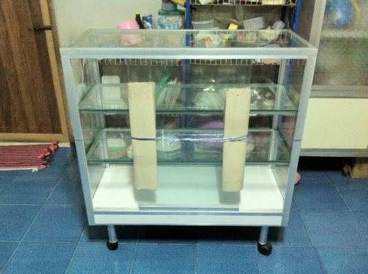 ขายตู้กระจกบานเลื่อน ขนาด 3 ฟุต มีล้อเลื่อน ของใหม่ ซื้อมา 2,400 บาท ขายกันแบบขาดทุนไปเลย 1,999 บาท  จะซื้อมาตั้งของโชว์ แต่ยาวเกินไป เข้าช่องที่จะวางไม่ได้ ร้านที่ซื้อมาไม่รับเปลี่ยน-คืน ซื้อมาจากร้านยังไงอยู่อย่างนั้น ยังไม่ได้แกะเชือกออกเลยตามรูป สนใจต