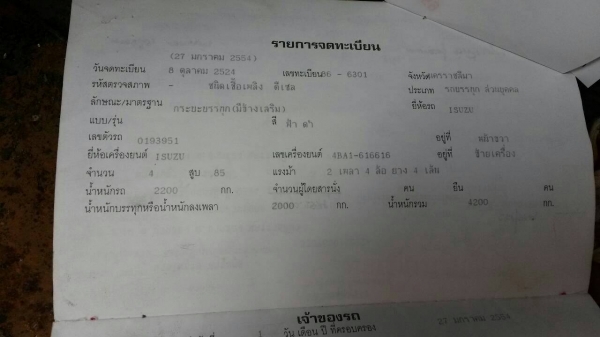 สี่ล้อกลางพร้อมใช้ขาย119000 บาท