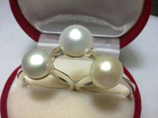 แหวนมุกเงิน 3 วง