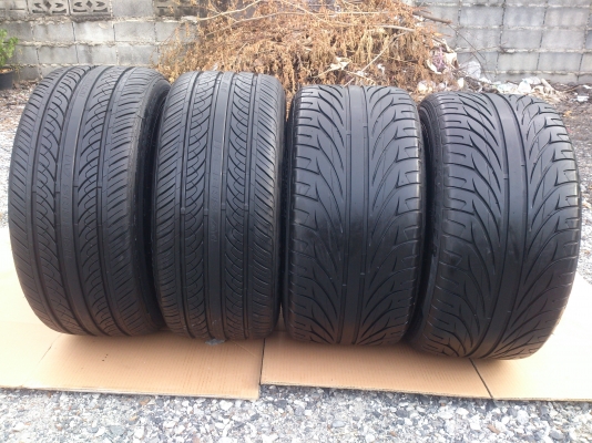 ขายแม็กโปรไดร์ฟสีดำ 6รู139.7ขอบ18 หน้า9.5 หลัง10.5 พร้อมยาง245/40R18 ปี13,ยาง265/35R18 ปี12 ดอกยางนิ่มลึกเท่ากันสภาพแม็กยางสวยมาก จำนวน 1 ชุด