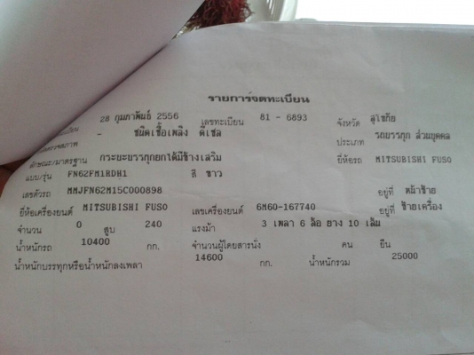ขายดาวน์...FUSO FN62M15C-000698...240แรง ปี*56...รถอยู่ที่พัทลุง ขายดาวน์...FUSO FN62M15C-000698...240แรง ปี*56...รถอยู่ที่พัทลุง