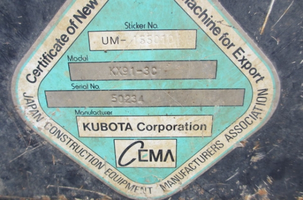 KUBOTA KX91-3C ตามสภาพ มีทะเบียนครับ