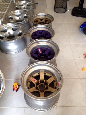 ขายล้อ w work ขอบ13" หน้า8" หลัง10" ออฟลึกๆ รูแบบ centerlock หายากสุดๆ