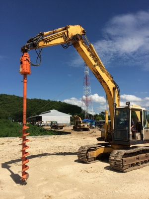 Komatsu PC150-5 แปลงติดชุดสว่านเจาะดิน เก่าญี่ปุ่นทั้งคัน