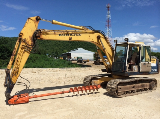 Komatsu PC150-5 แปลงติดชุดสว่านเจาะดิน เก่าญี่ปุ่นทั้งคัน