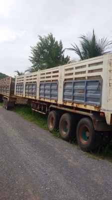 ขายหางพ่วงมีคอกอู่พนัส ยาว 12 เมตร 3 เพลา ยาง 60\% ทะเบียนพร้อม