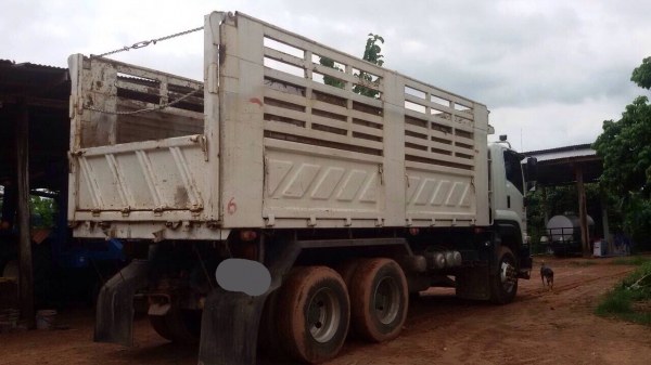 ขายรถบรรทุกพ่วงดัมพ์ ISUZU 360 ปี 53 กระบะดัมพ์สามมิตร ลูก 3 เพลาแท้ยาว 6.50 เมตร