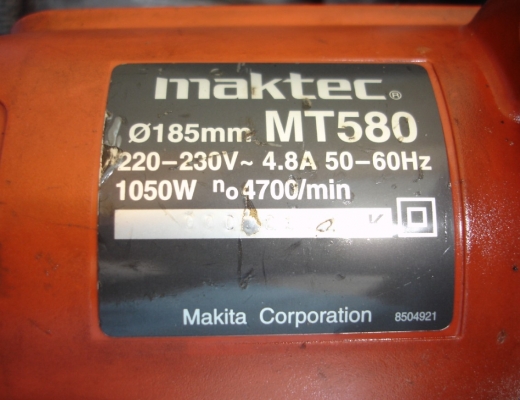 ขายเลื่อยวงเดือน 7 นิ้ว maktec รุ่น MT 580 (1,050w.)