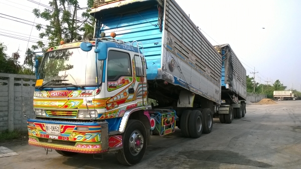 ฝากขายรถอีซุซุเด็กก้า320แม็กโหลดพ่วงดั้มเนียมชุดไหญ่ลูกสามเพลา