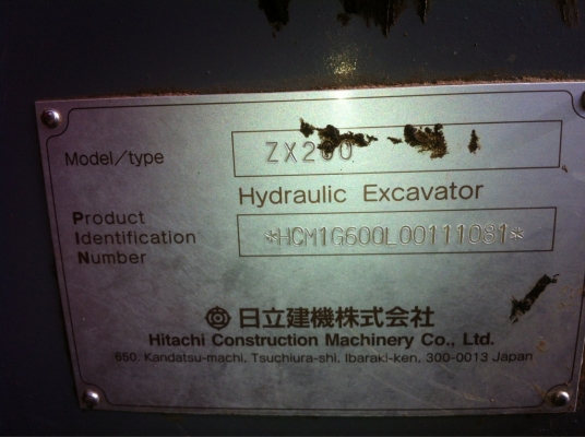 HITACHI 200ZS-1 ซีเรียลญี่ปุ่น ใช้งาน8765ช.ม เล่มทะเบียน
