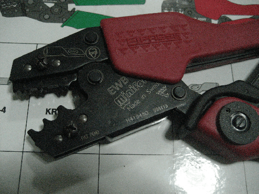 ขายชุดคีมย้ำหางปลาสายไฟระบบตู้ Control ELPRESS PL700 MADE IN SWEDEN.