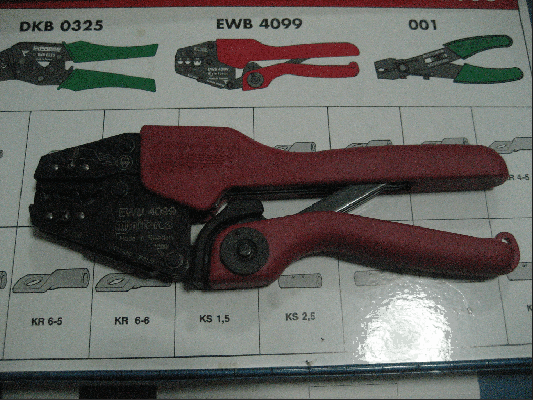 ขายชุดคีมย้ำหางปลาสายไฟระบบตู้ Control ELPRESS PL700 MADE IN SWEDEN.