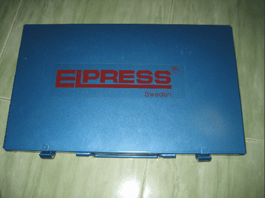 ขายชุดคีมย้ำหางปลาสายไฟระบบตู้ Control ELPRESS PL700 MADE IN SWEDEN.