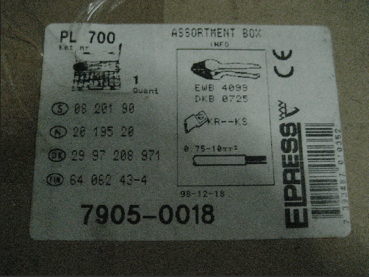 ขายชุดคีมย้ำหางปลาสายไฟระบบตู้ Control ELPRESS PL700 MADE IN SWEDEN.