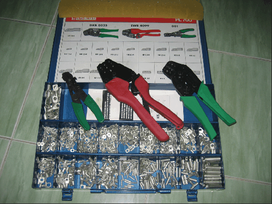 ขายชุดคีมย้ำหางปลาสายไฟระบบตู้ Control ELPRESS PL700 MADE IN SWEDEN.