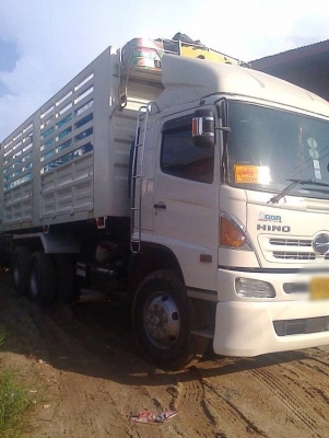 ขายรถพ่วงสิบล้อดัมพ์ HINO เครื่อง 380 แรง ปี 56 ดัมพ์แม่ลูก ลูก 3 เพลาแท้ ไมล์ 40,000