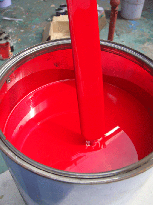 สีอครีลิคสีแดงอมชมพูนิดๆ ขนาด 4ลิตร กลละ 150 บาท ผสมทินเนอร์เท่านั้น มี 8กล