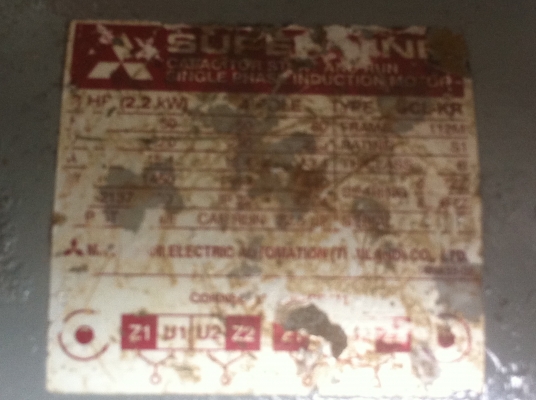 มอเตอร์ มิตซูบิชิ ไฟบ้าน 3 แรงม้า พร้อมพลูเลย์ร่องB ขนาด 5 นิ้ว 2 ร่อง (รับประกันไม่เสีย ภ่ายVDO เทสให้ก่อนส่งของ)