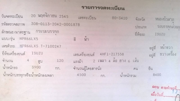 ขาย 6 ล้อดั้ม NPR 120 ห้างแท้ คัสซีสวยตลอดเส้น  เครื่อง 4HF1 120 ฝาขาว พวงมาลัยพาวเวอร์ ทะเบียนเต็มพร้อมโอน ราคาต่อรองได้ครับ