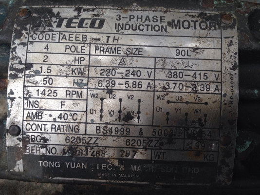 ขายโบวเวอร์อัดอากาศ Tsurumi made in Japan ขนาด มอเตอร์ 2 HP. 380 V หมุนนิ่ม สภาพดี พร้อมใช้งาน