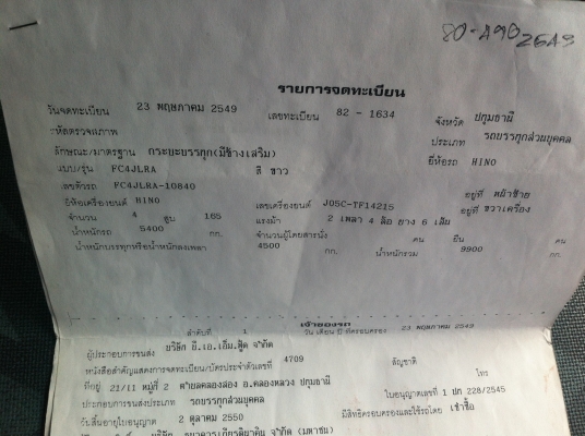 ขายรถ 6 ล้อ HINO MECA FC4JLRA 165 แรงม้า ปี 2549  กะบะยาว 6.5 เมตร