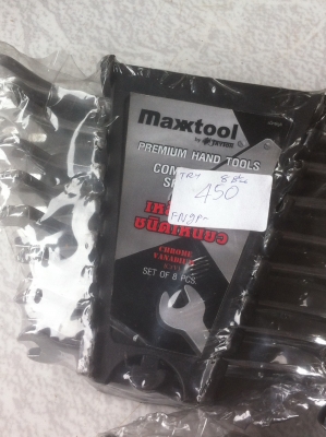 ชุดประแจรวม 8 ชื้น เกรด PREMIUN ยี่ห้อ MAXTOOL เหมาะเอาติดรถติดบ้านไว้ บรรจุในช่องเก็บพลาสติกแข็งสวยงาม มีเบอร์ 8 - 19