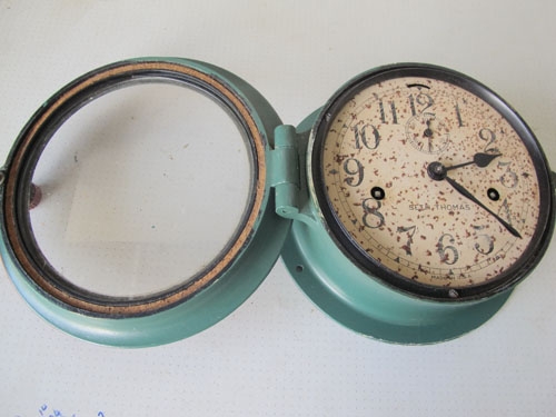 ขายนาฬิกาเรือโบราณ S E T H THOMAS USA เก่านอกแท้หายาก ใช้งานได้ดี เดินนิ่มหายากมากครับน่าสะสม