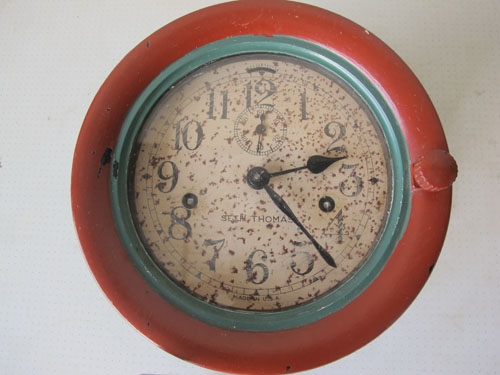 ขายนาฬิกาเรือโบราณ S E T H THOMAS USA เก่านอกแท้หายาก ใช้งานได้ดี เดินนิ่มหายากมากครับน่าสะสม