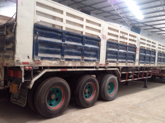 ขายหางพ่วงมีคอกอู่พนัส ยาว 12 เมตร 3 เพลา ยาง 60\% ทะเบียนพร้อม