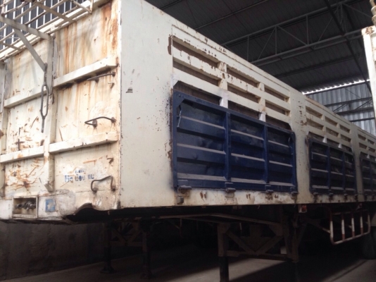 ขายหางพ่วงมีคอกอู่พนัส ยาว 12 เมตร 3 เพลา ยาง 60\% ทะเบียนพร้อม