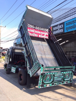 Hino ไฮเทค แต่งซิ่ง หัวนอก เครื่อง HO7D 195แรง ดั้มดิน 4 ตัน 3.60ม.