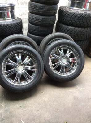 ขายล้อ LENSO โครเมี่ยมขอบ20 6รู พร้อมยาง265-50-20 ปี12-13 ทั้งชุดโคตรถูก 15500.-เท่านั้น