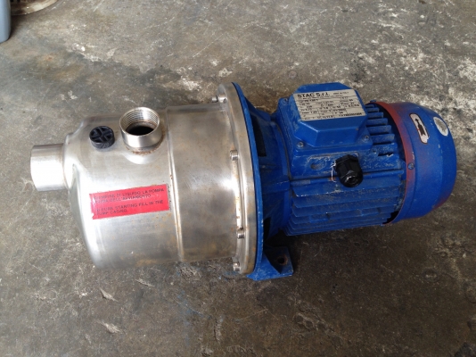 ขายปั้มน้ำหอยโข่ง Stac made in Italy 1 HP. 380 V หัวสแตนเลส สภาพสวย วิ่งนิ่ม พร้อมใช้งาน