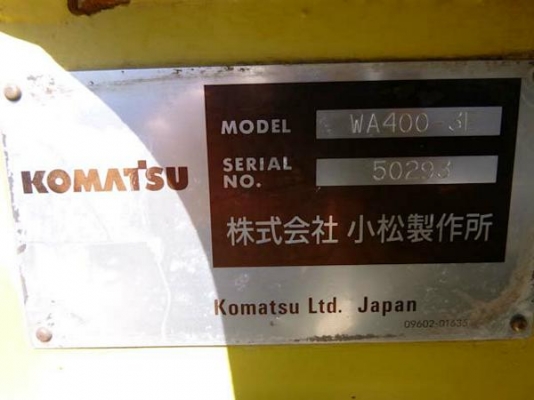 รถตักล้อยาง WA400-3E รถนอก ไม่เคยใช้งานในไทย  โทร.081-373-0559