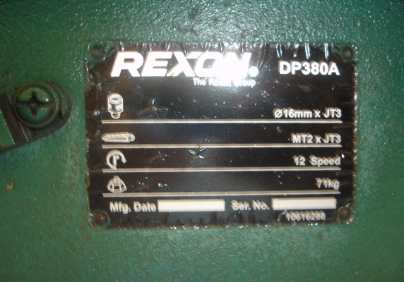 ขายสว่านแท่นเจาะ 16mm.(5/8") REXON DP380A