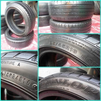 ยาง195/45/16(ดอกสวยๆไม่มีป่ะ 2เส้น ) ปี4810.DUNLOP.sport2030ขาย1,800฿