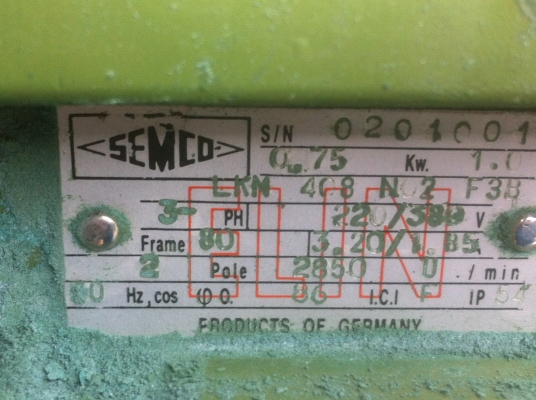 ชุดมอเตอร์ดูด-เป่า กำลังสูง SEMCO  ลมขนาด 1 แรงม้า ของเยรมัน ลมแรงมากๆ ใช้ไฟ 3 เฟส ต่อใช้ไฟเฟสเดียวได้ 220/380 V.รอบการทำงาน  2850 รอบต่อนาที