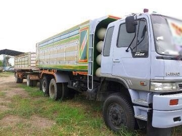 ขายรถพ่วงสิบล้อดัมพ์ HINO 2K เครื่อง 260 แรง แม่ลูกกระบะดัมพ์มิเนียม ลูก 2 เพลา ติดแก๊ส 8 ถัง