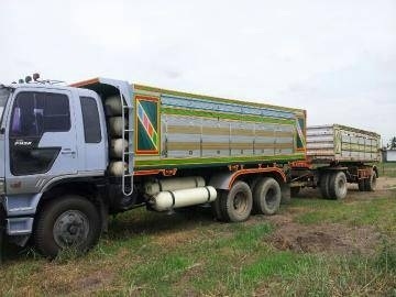 ขายรถพ่วงสิบล้อดัมพ์ HINO 2K เครื่อง 260 แรง แม่ลูกกระบะดัมพ์มิเนียม ลูก 2 เพลา ติดแก๊ส 8 ถัง