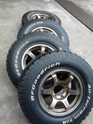 TE37 กว้าง8 ออฟ20 + BF All 265/75/16 ปี09 สภาพดี 1ชุด