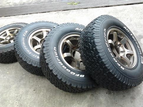 TE37 กว้าง8 ออฟ20 + BF All 265/75/16 ปี09 สภาพดี 1ชุด