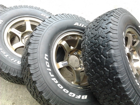 TE37 กว้าง8 ออฟ20 + BF All 265/75/16 ปี09 สภาพดี 1ชุด