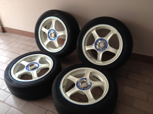 ADVAN RECINGแท้ญี่ปุ่นขอบ16 4รู100กว้าง7นิ้วอ๊อฟ35lสีเดิมๆยุ่น