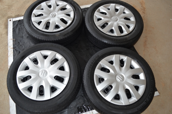 ขายล้อกะทะสวิฟ พร้อมยางbrigestone turanza er 370 175-65-15 กลางปี10 ไม่ปะไม่บวม