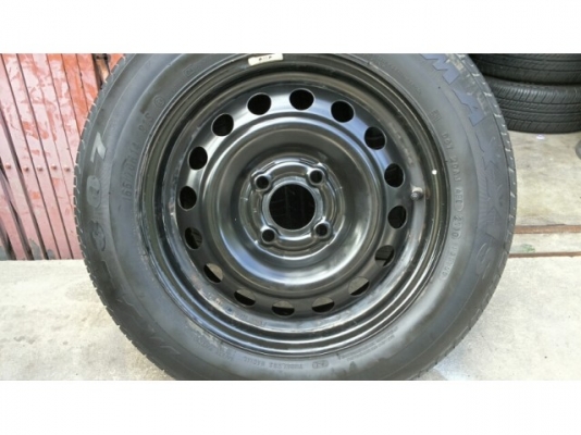 ล้อกะทะ nissan march almera ยาง maxxiss 165 70 14 ปี15 ดอกยางหนา