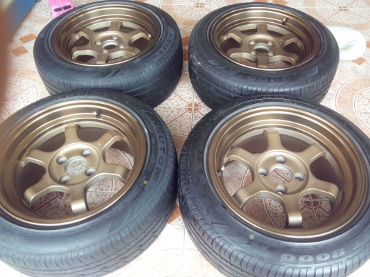 te37v15/4/100et25กว้าง8"งานkสปีดสีเดิมๆไม่มีซ่อมพร้อมยางneutonปี12 ขาย9500