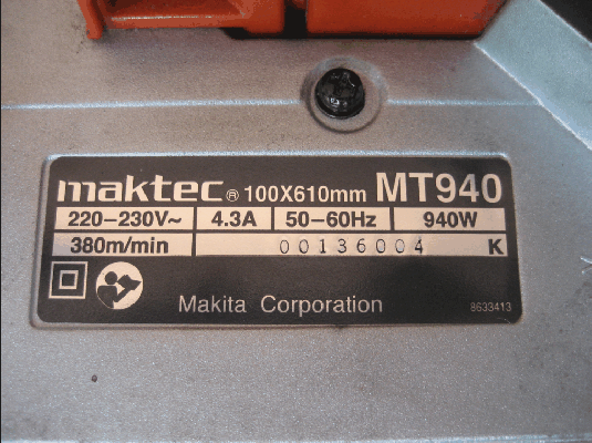 ขายรถถัง(เครื่องขัดกระดาษทราย)หน้า4 Maktec MT940 แท้100\%.